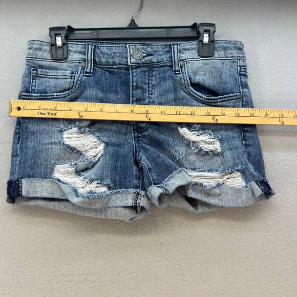 Kut from the Kloth Women's Blue The Madeline Boyfriend Shorts Size 4 Distressed - Picture 13 of 16